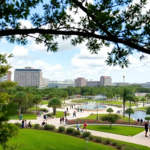 People enjoying outdoor activities in a park setting in Orlando.
