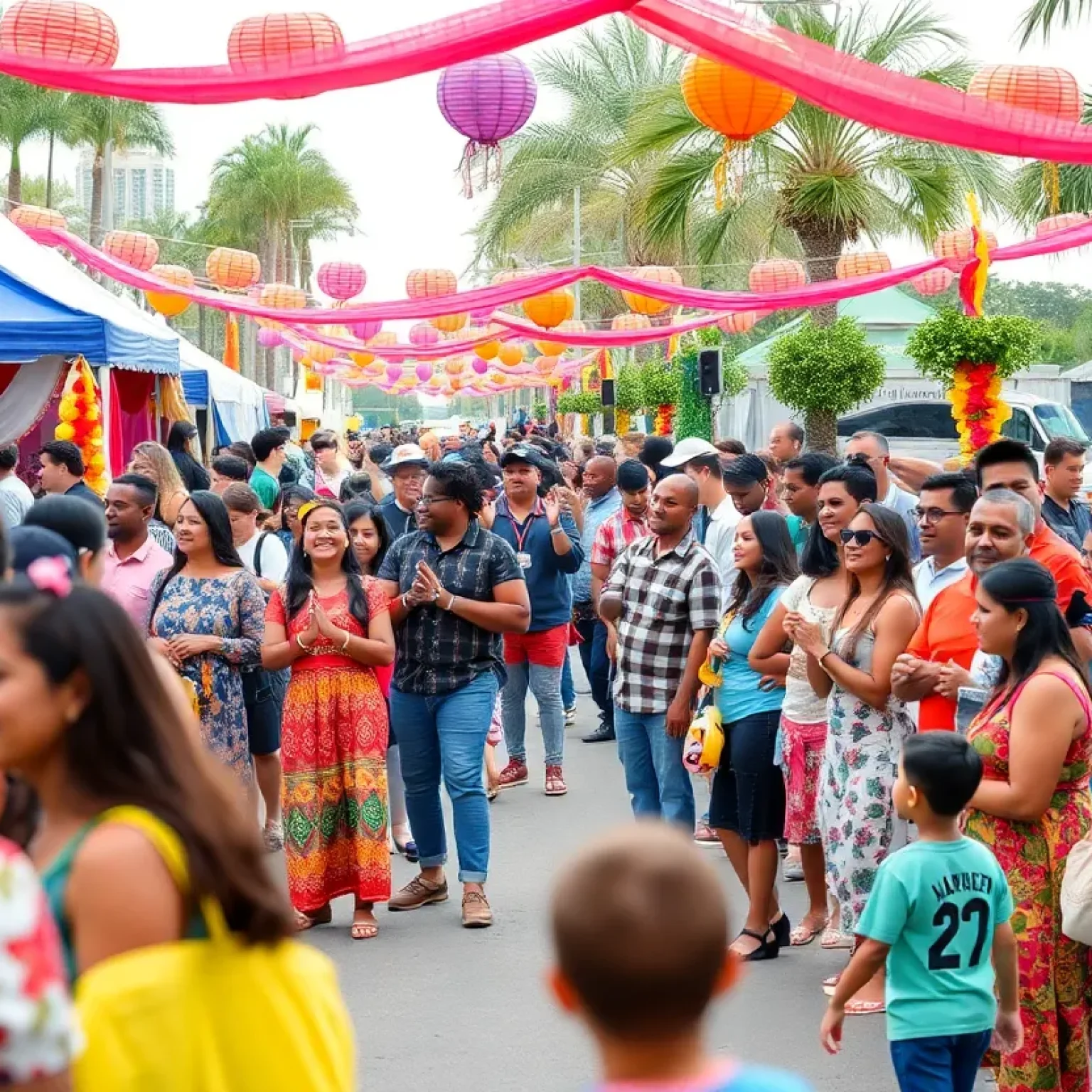 Community members participating in Orlando's cultural celebration with performances and activities.