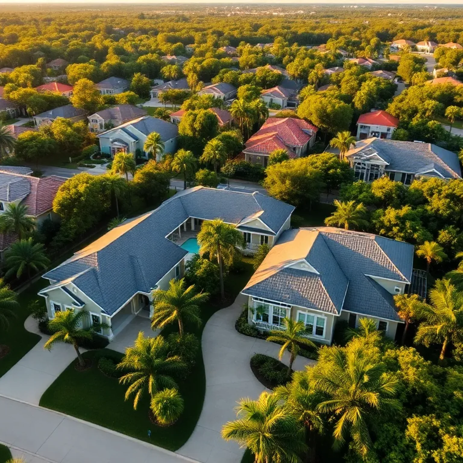 Aerial view of luxury homes in Orlando