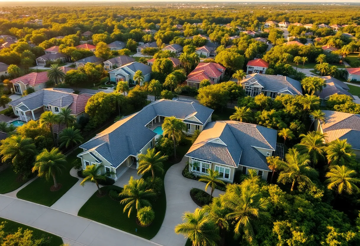 Aerial view of luxury homes in Orlando