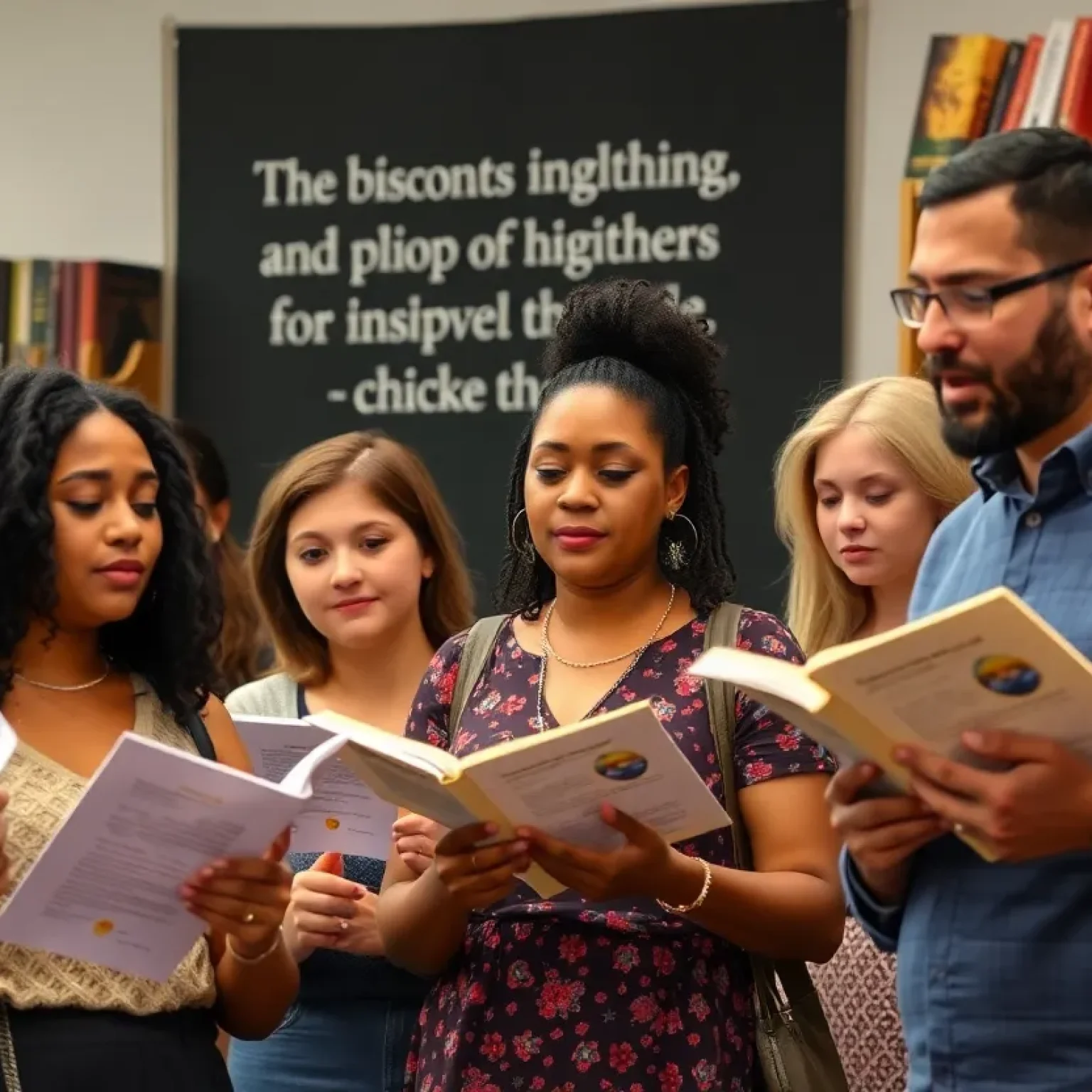 Community engaging in a poetry event