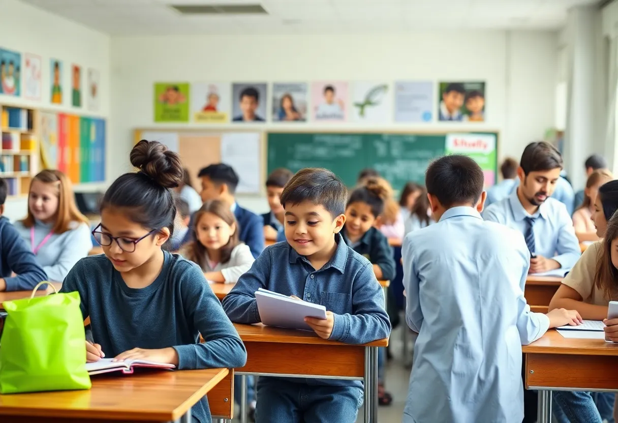Classroom in Orlando public schools with students learning.