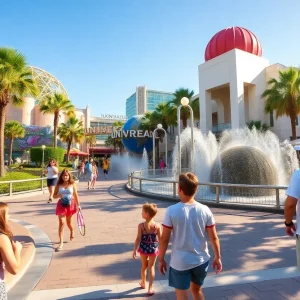 Families enjoying summer attractions in Orlando