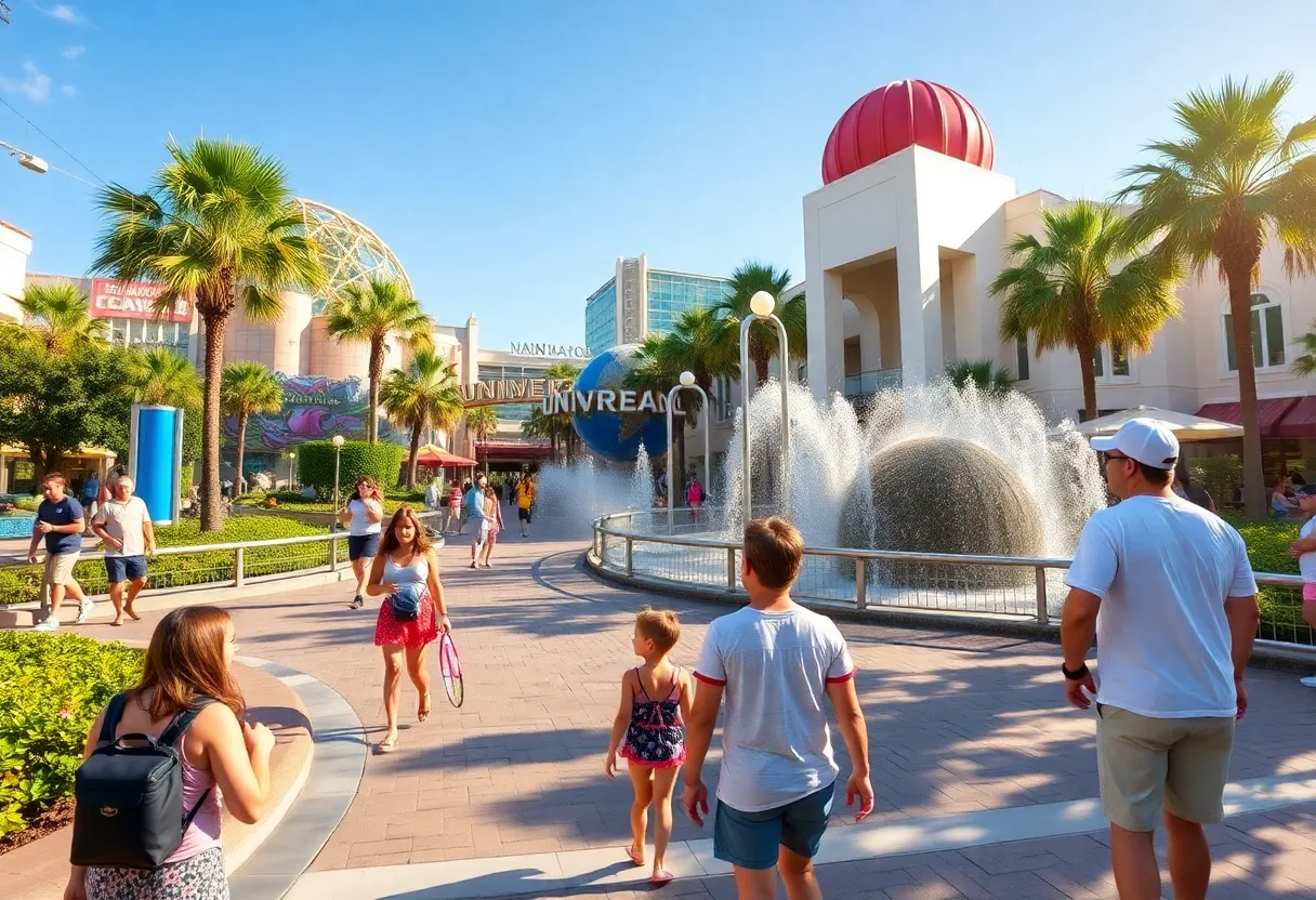 Families enjoying summer attractions in Orlando