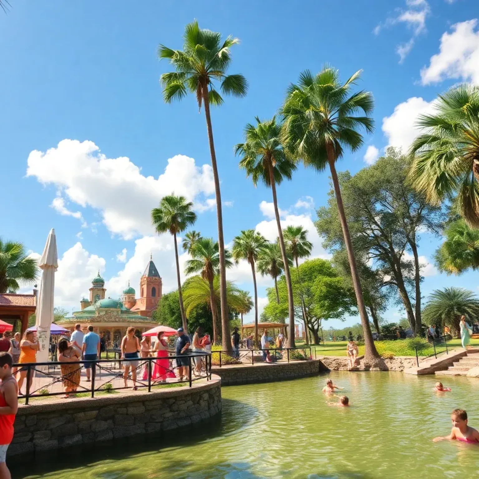 A lively Orlando summer day with attractions and outdoor activities