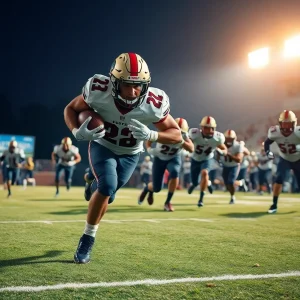Running back in action on the football field