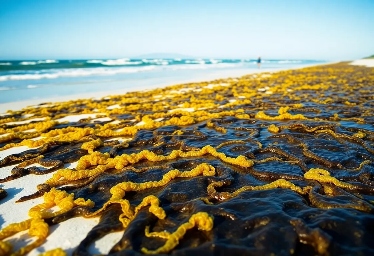 Sargassum Blooms on Florida Beach