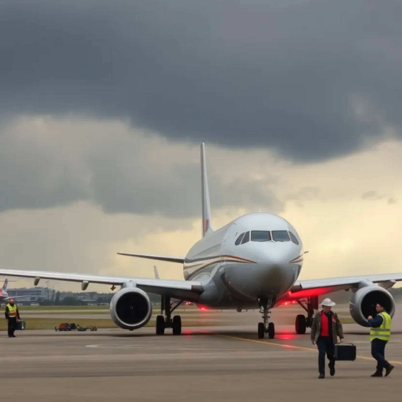 Passenger airplane emergency landing at Pensacola International Airport