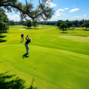 Golfers practicing at the Marriott Golf Academy in Orlando
