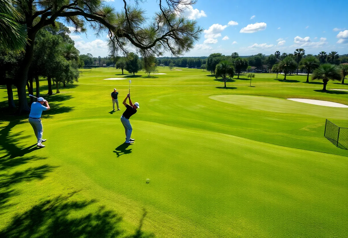 Golfers practicing at the Marriott Golf Academy in Orlando