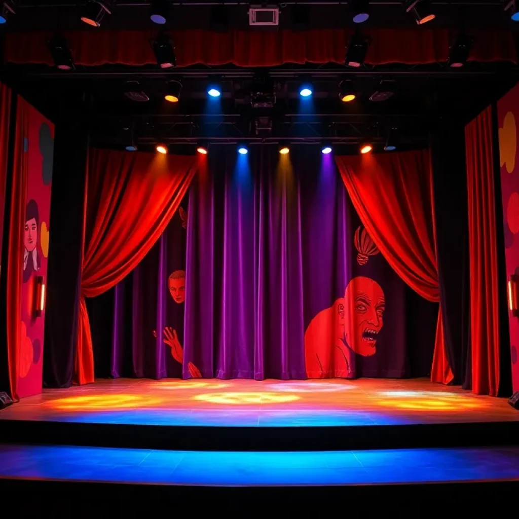 Theatrical stage representing The Bunker performance