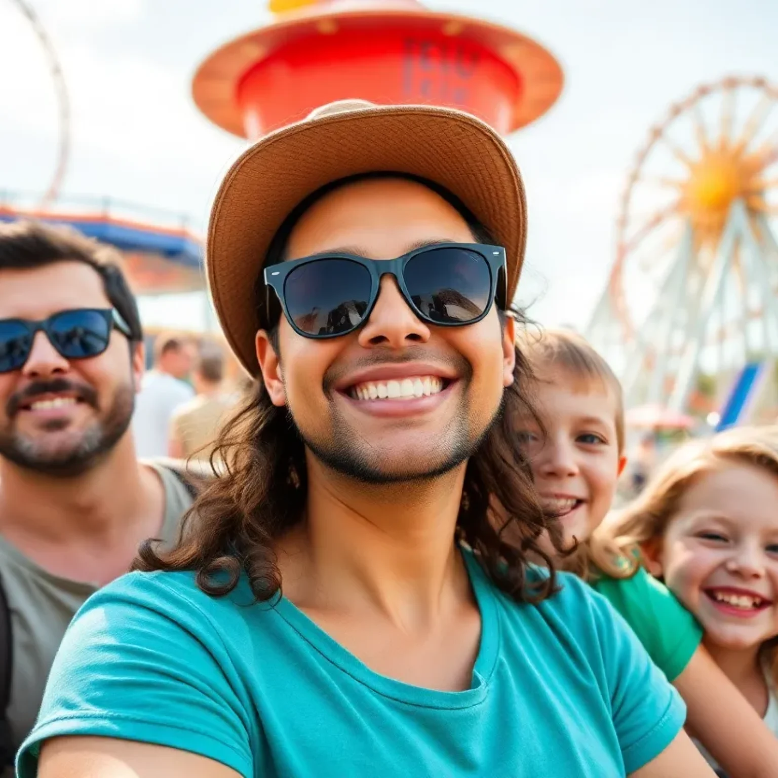 A family at a Central Florida theme park