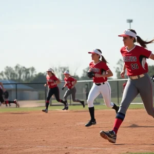 UCF Knights softball team playing during a game