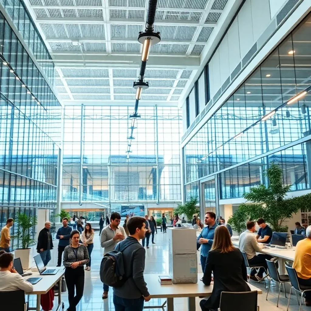 Students collaborating in a modern university environment illustrating operational efficiency.