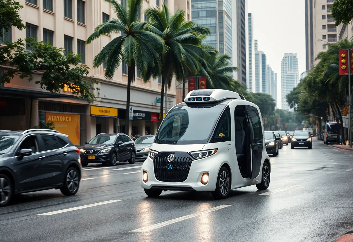 Waymo autonomous vehicle navigating through Orlando streets.