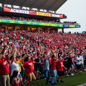 Acrisure Bounce House stadium filled with cheering fans