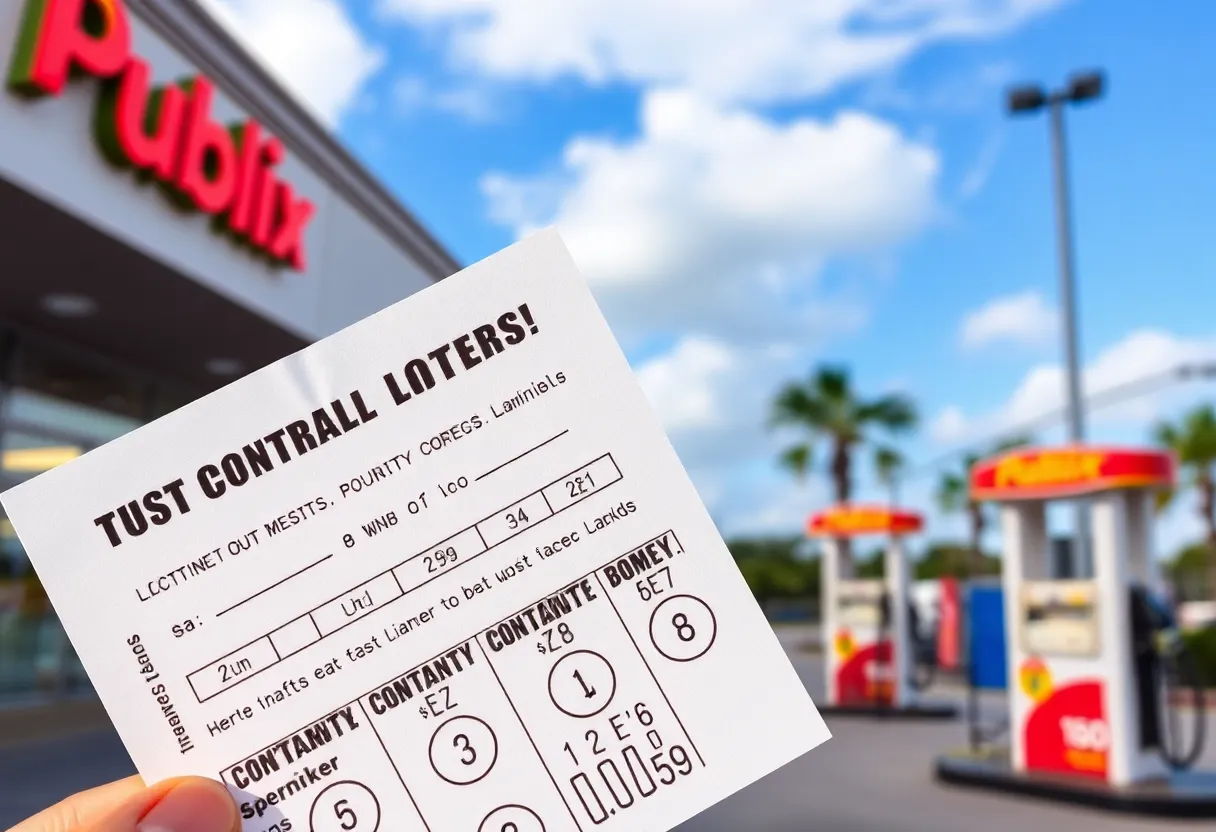 Lottery ticket and Central Florida scenery