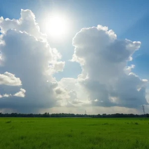 Summer weather in Central Florida with clouds and sunshine