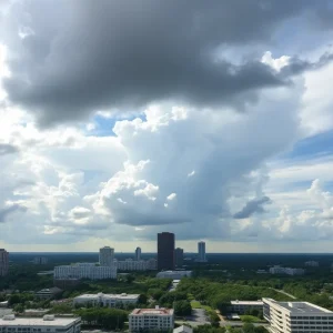 Central Florida skyline with storm clouds
