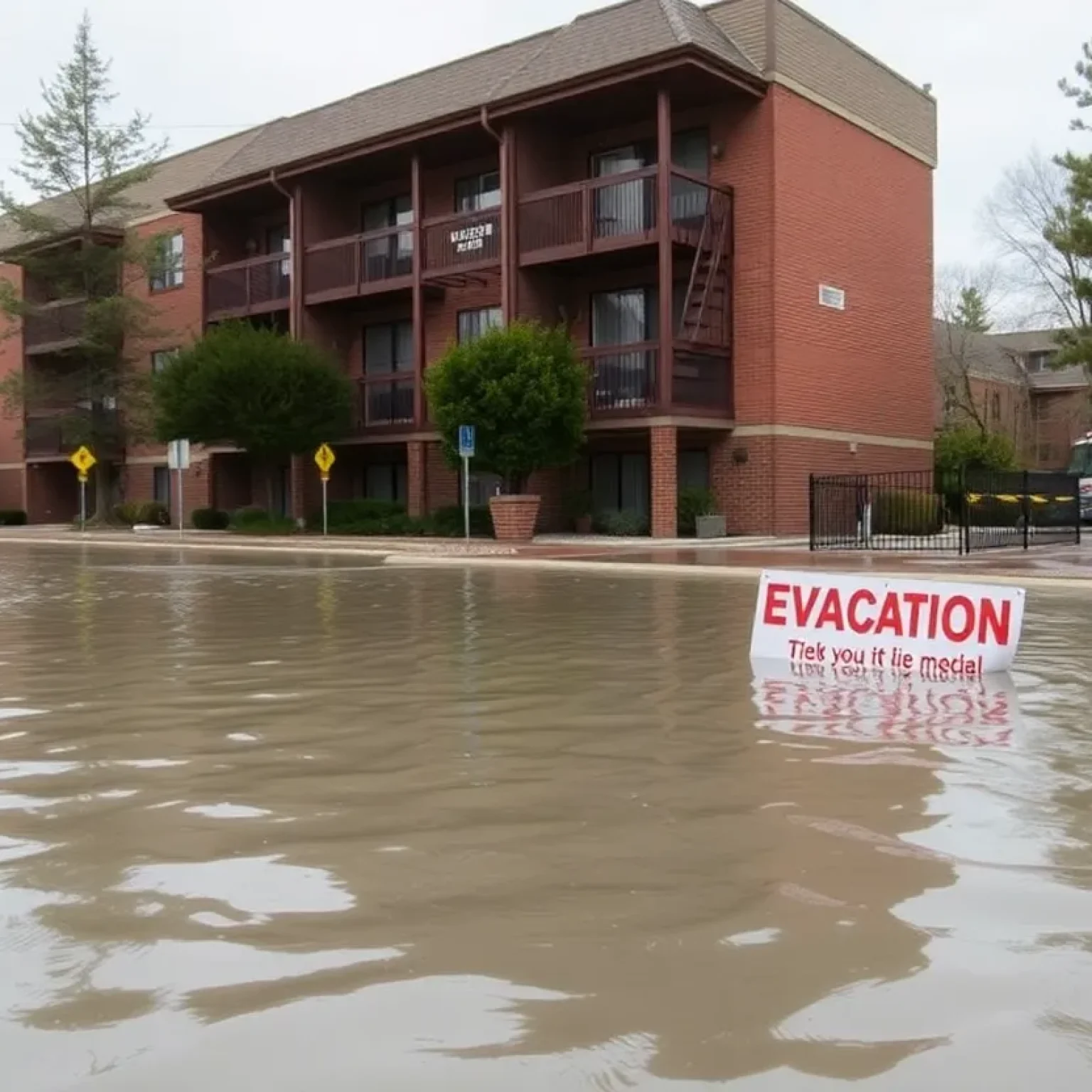 Flooded apartment complex in Orlando
