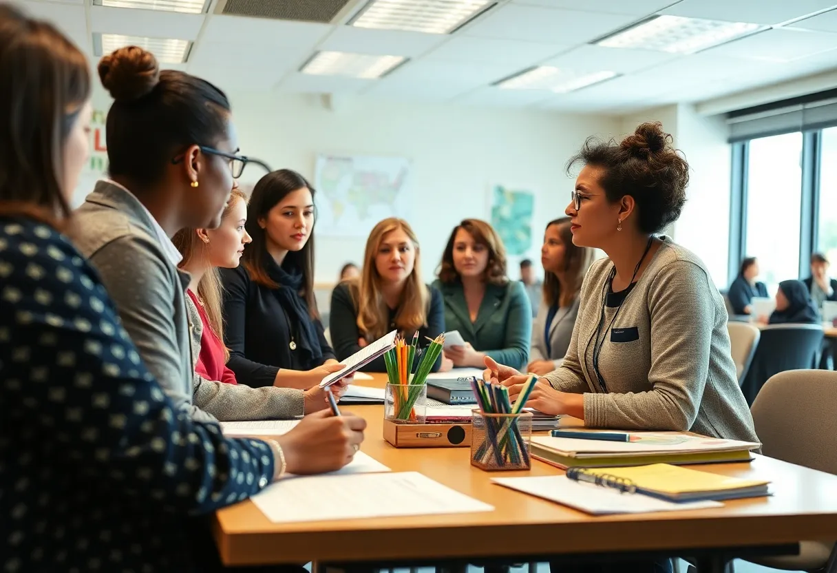 Educators participating in a civic education workshop.