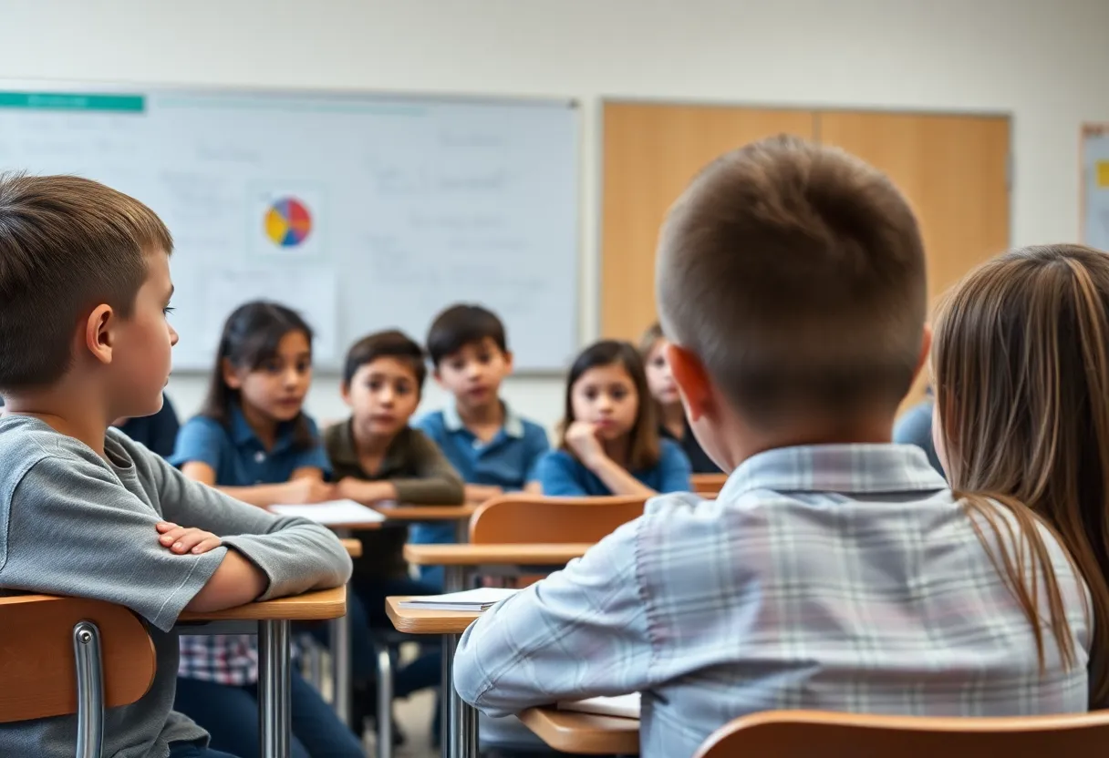 A classroom environment highlighting concerns around student safety.