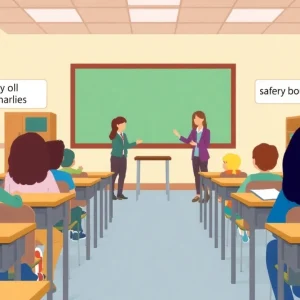 Classroom highlighting safety protocols and student-teacher boundaries