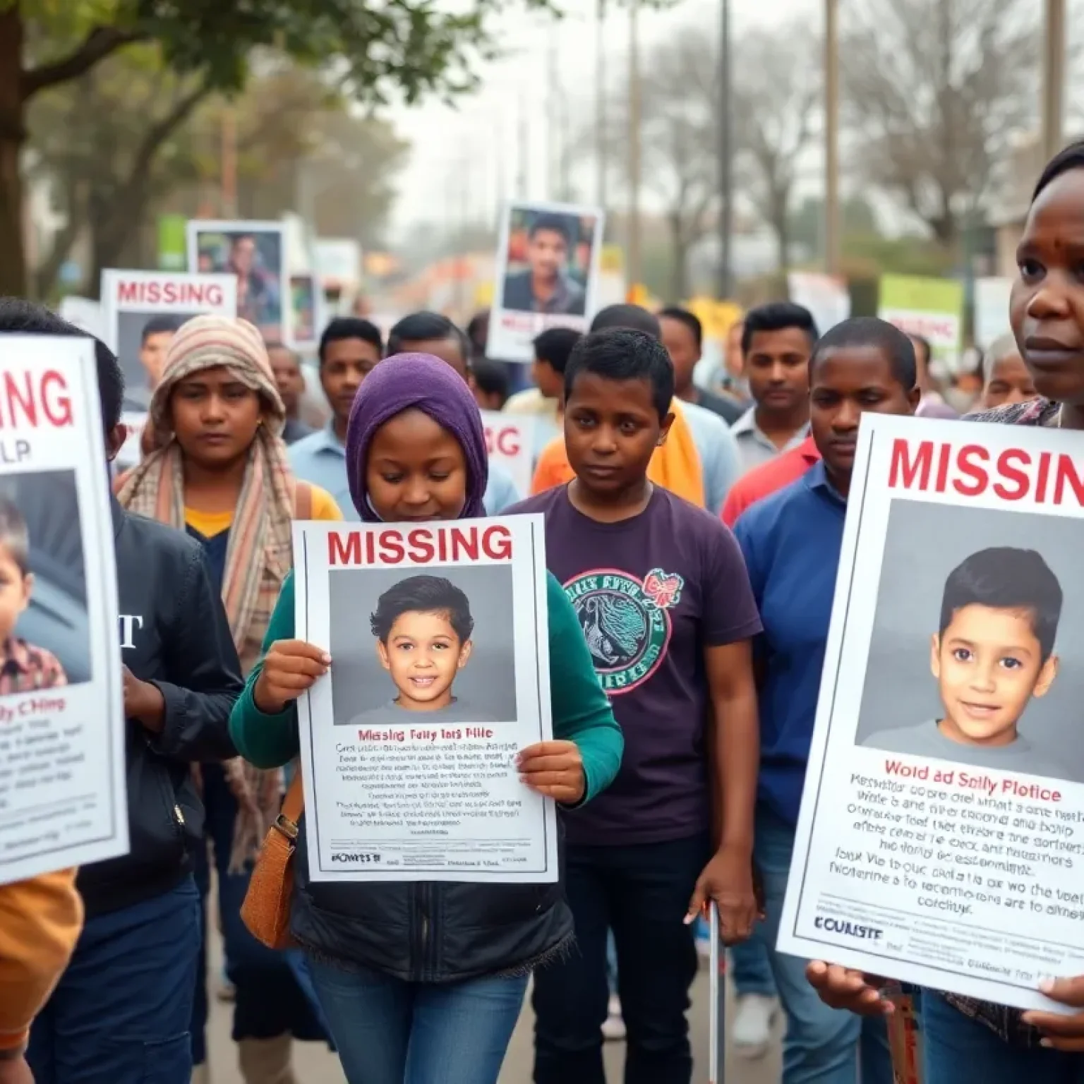 Community members searching for a missing girl in Orlando