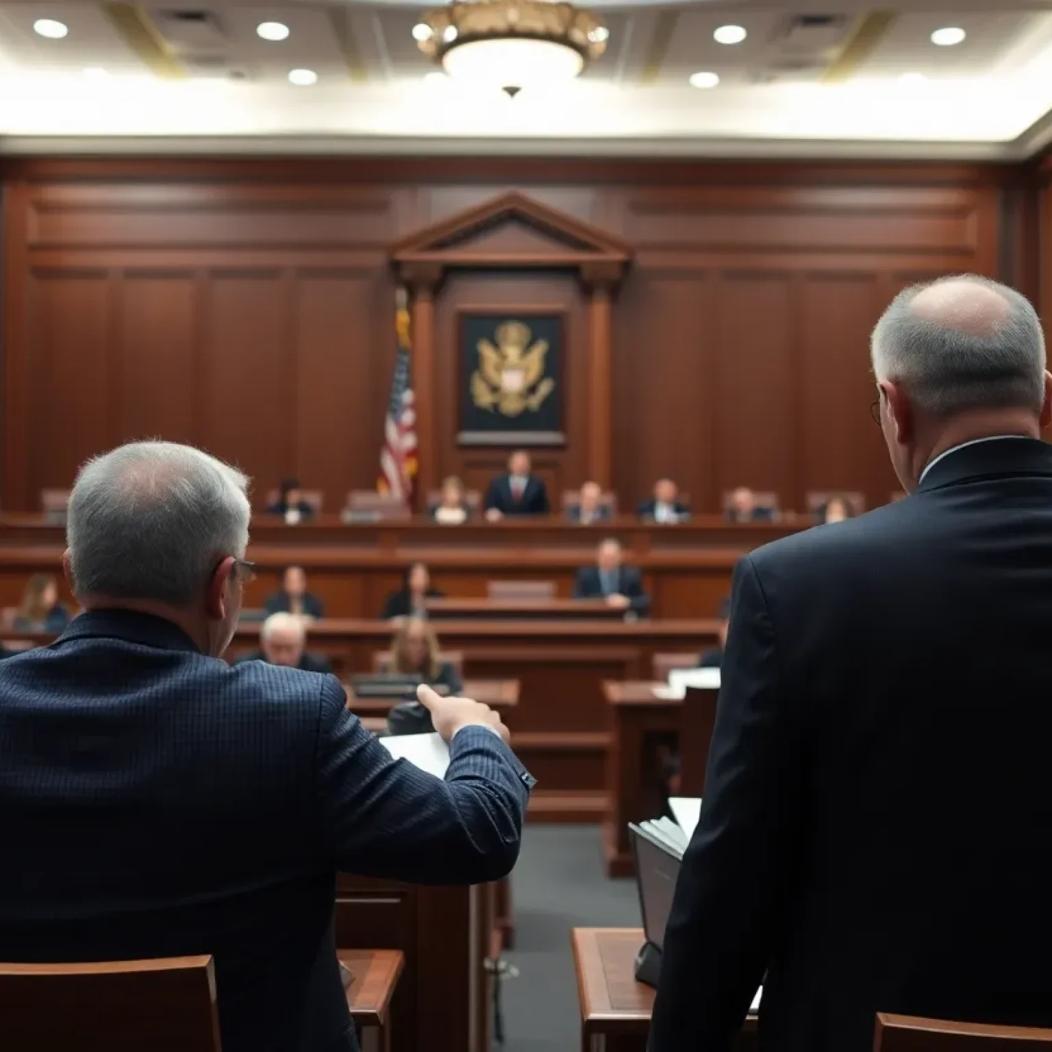 A courtroom setting representing a sexual abuse lawsuit