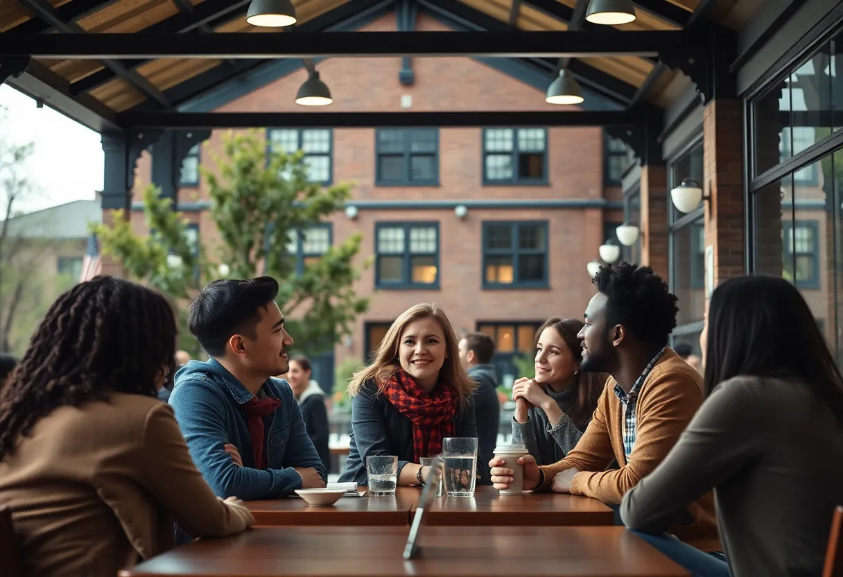 Diverse Student Discussions on Campus