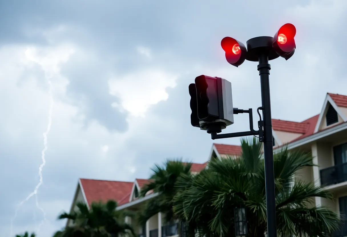 Lightning safety alert system at Evermore Orlando Resort