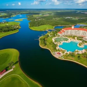 View of Evermore Resort and golf courses in Orlando