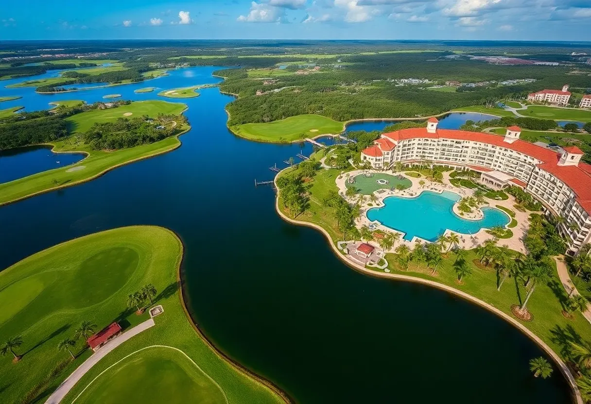 View of Evermore Resort and golf courses in Orlando