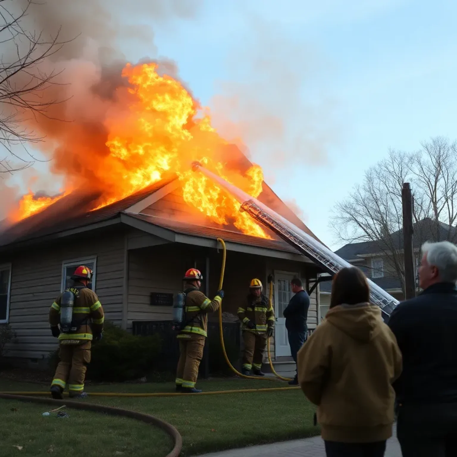 Firefighters battling a house fire in Orlando