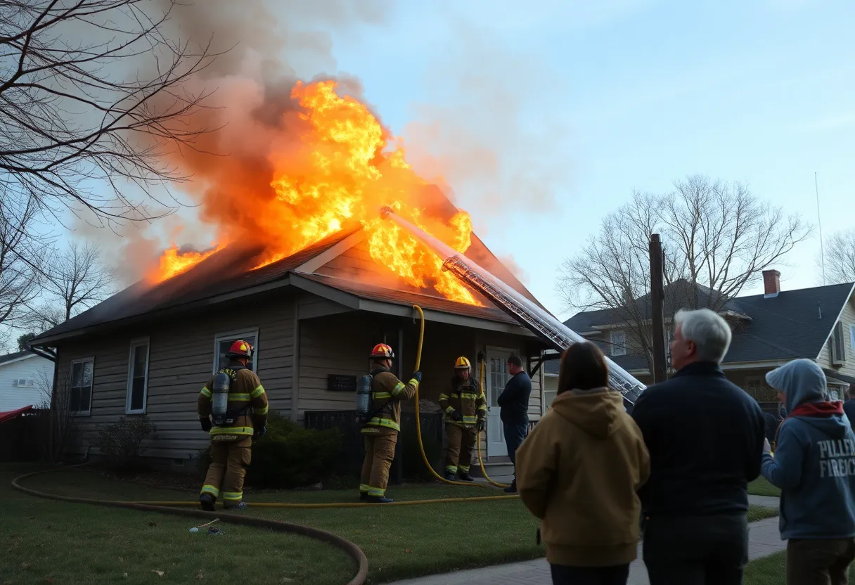Firefighters battling a house fire in Orlando