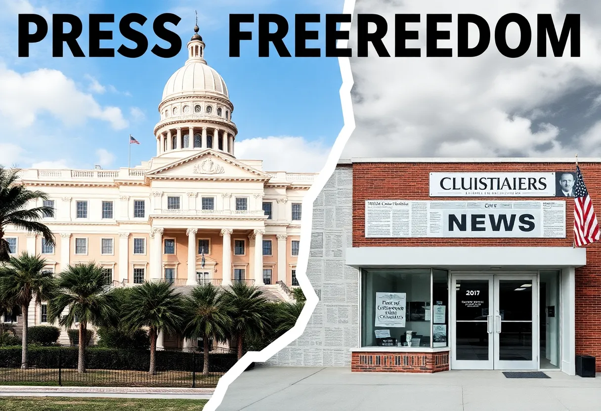 Conflict between government and media in Florida regarding press freedom