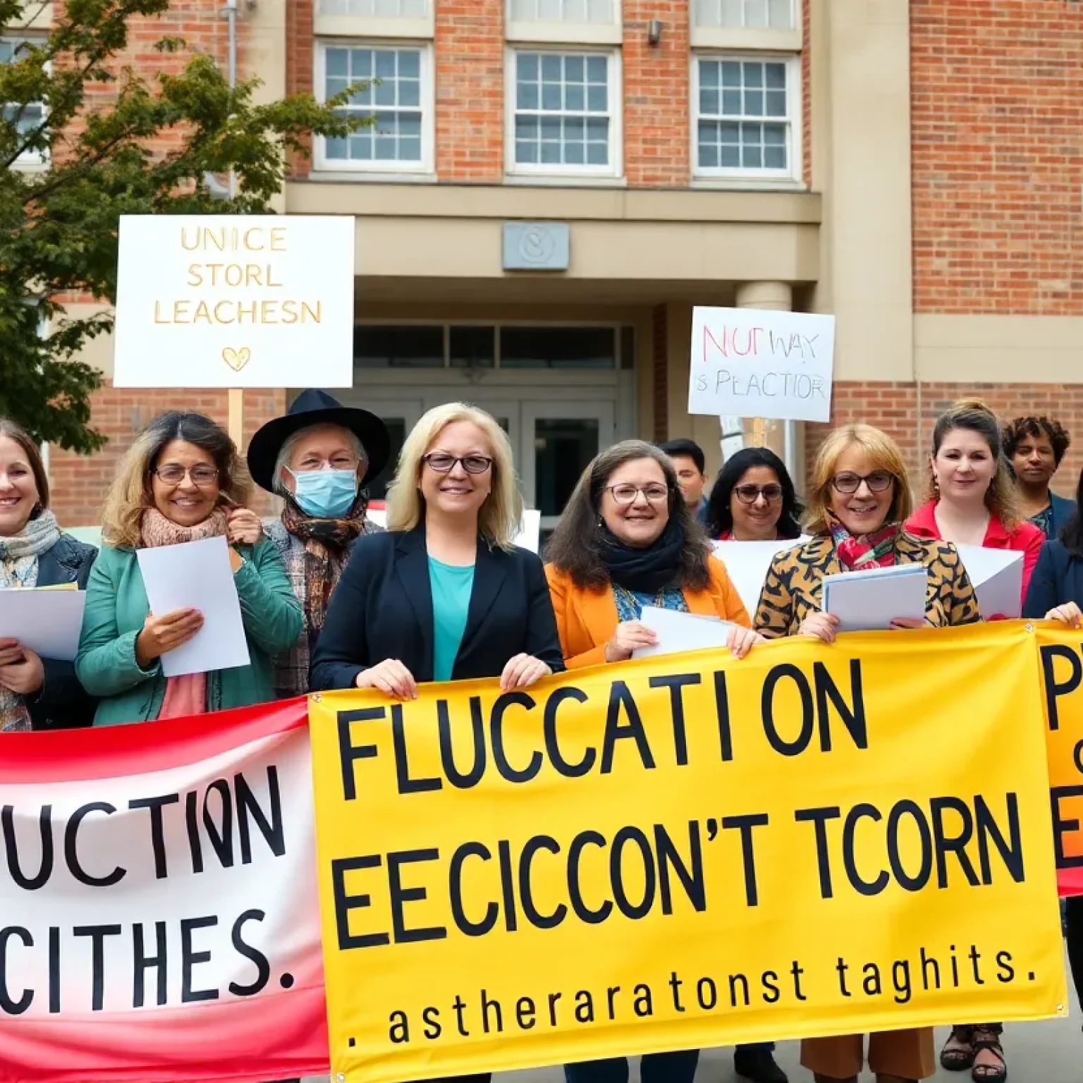 Teachers supporting their union in Florida