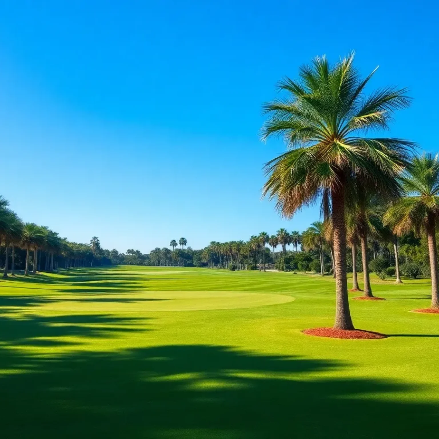 Beautiful Florida golf course landscape