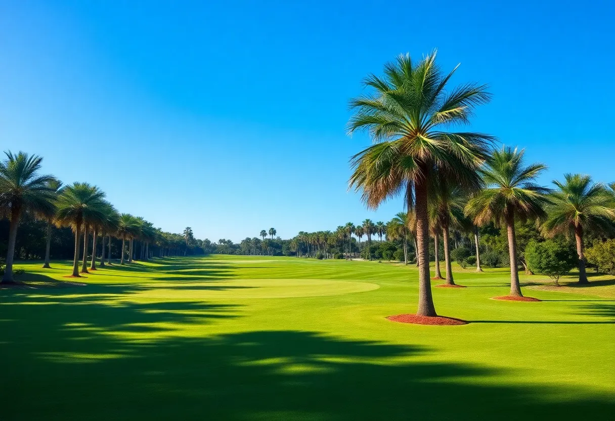 Beautiful Florida golf course landscape
