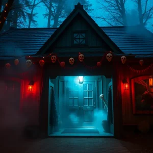 Creepy entrance to the Jason Universe haunted house at Universal Orlando