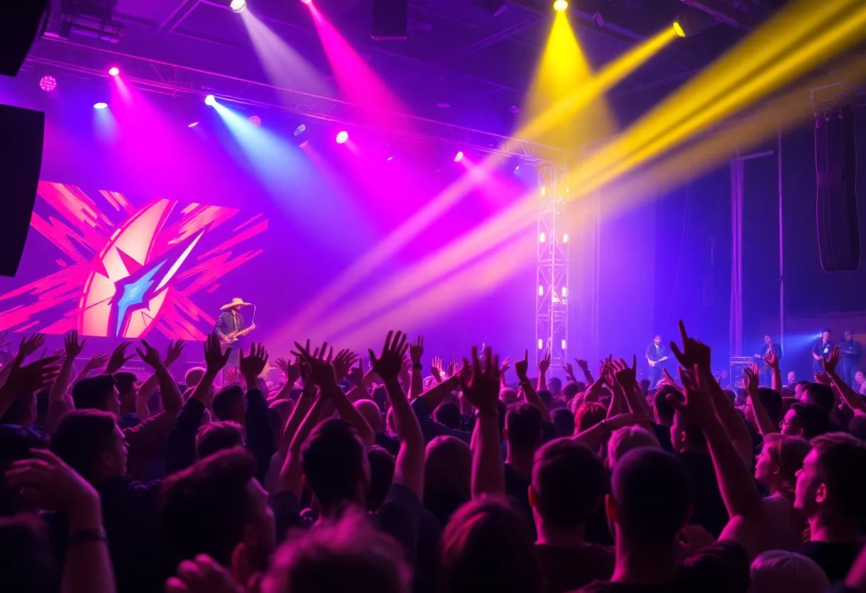 Concert scene at the Kia Center featuring enthusiastic fans and stage lights