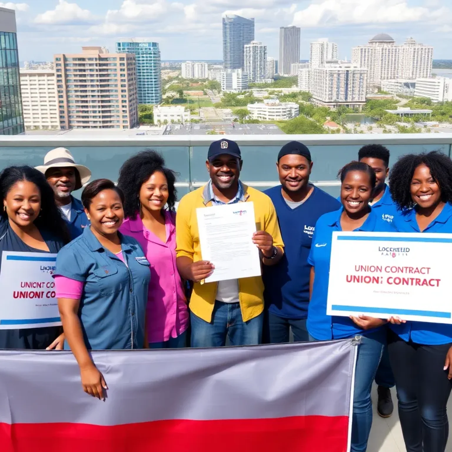 Celebration of workers at Lockheed Martin in Orlando after contract ratification