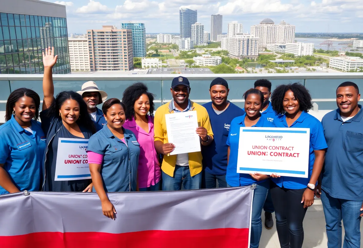 Celebration of workers at Lockheed Martin in Orlando after contract ratification