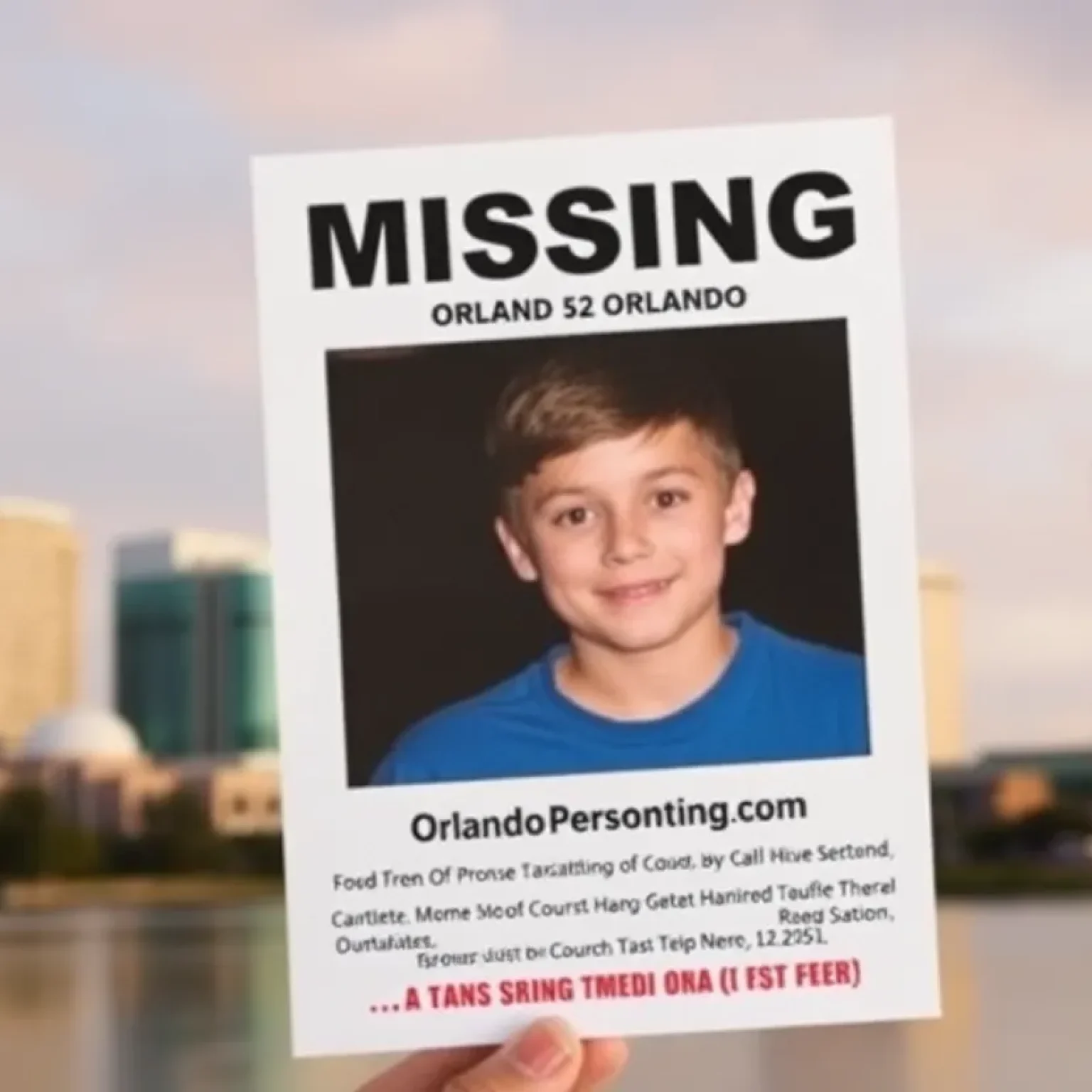 Missing person flyer for a teenager in Orlando