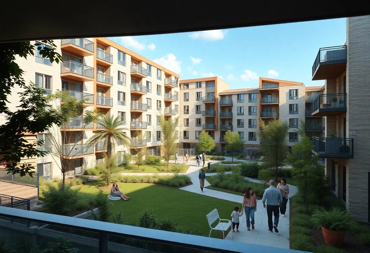Modern apartment complex providing housing for teachers