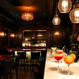 Interior of Noir Bar in Orlando with unique cocktails