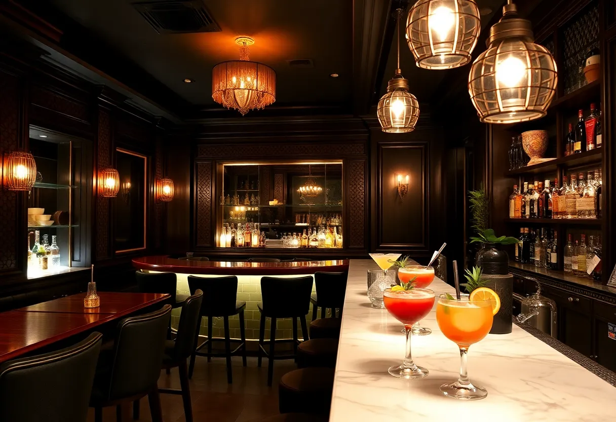 Interior of Noir Bar in Orlando with unique cocktails