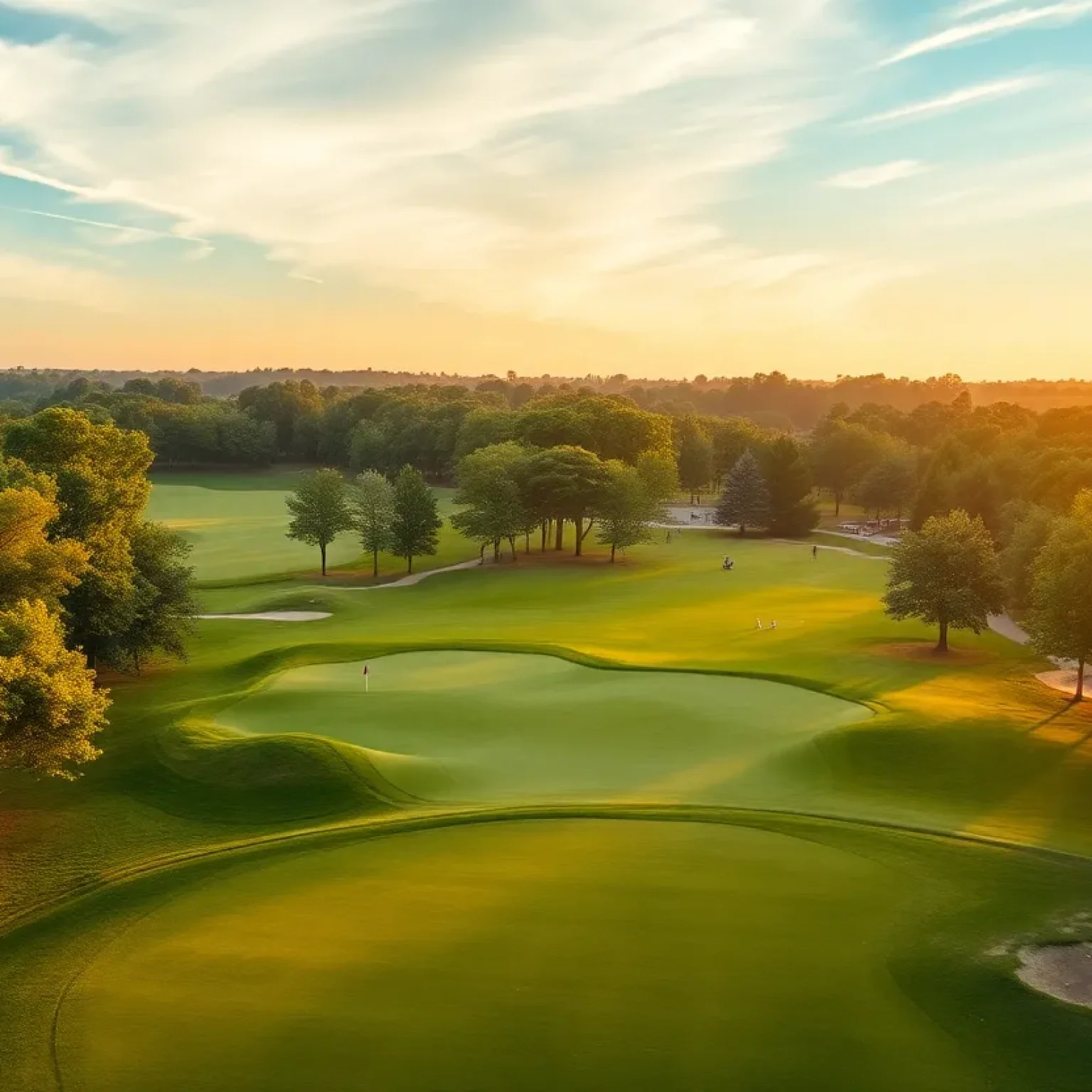 Scenic view of golf course during Northeast Amateur tournament