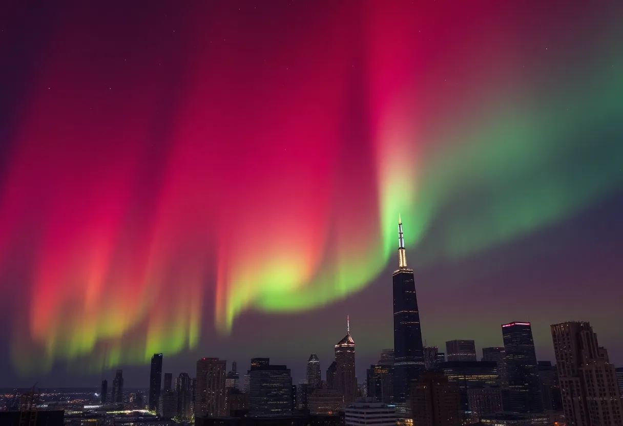Northern Lights Over Chicago