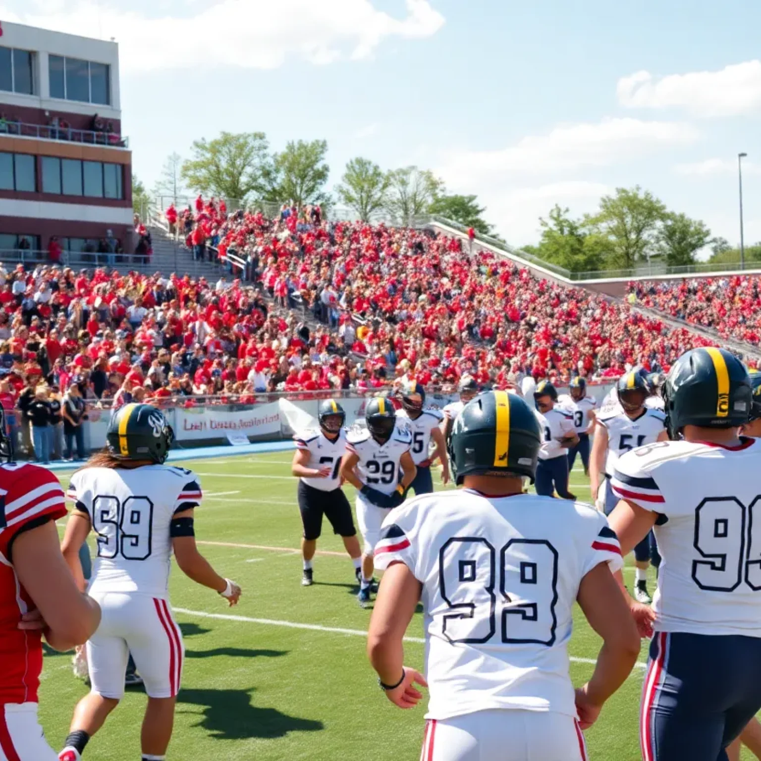 Oak Ridge football players in action during a game